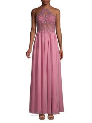 Blondie Nites Embellished Halterneck Evening Gown