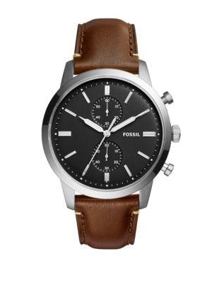 Fossil Townsman Stainless Steel Chronograph Leather Watch