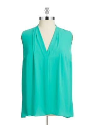 Vince Camuto Plus Plus Draped V-neck Blouse