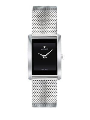 Movado La Nouvelle Rectangular Mesh Strap Watch