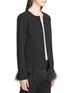 Calvin Klein Feather-trimmed Long-sleeve Jacket