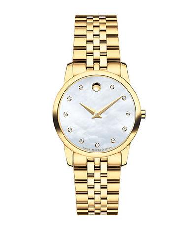 Movado Museum Diamond-accented Goldtone Pvd Watch