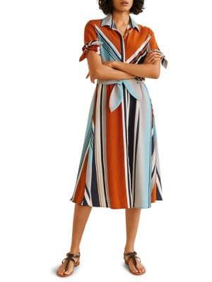 Mango Mixed Striped A-line Dress