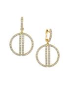 Effy Diamond & 14k Yellow Gold Circle Drop Earrings