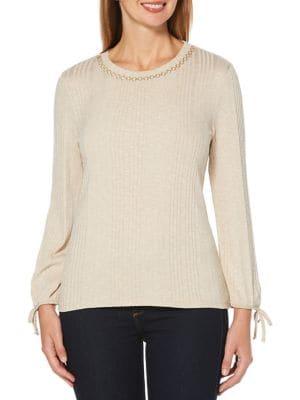 Rafaella Ribbed Long-sleeve Top