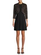 Eliza J 2-piece Pleated Mini Dress & Printed Jacket Set