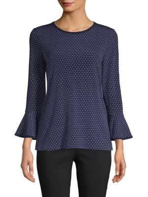 Michael Michael Kors Petite Three-quarter Bell-sleeve Top