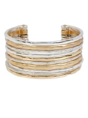 Robert Lee Morris Two-tone Textured Cuff Bracelet