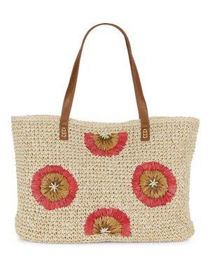 Straw Studios Floral Textured Tote