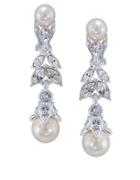 Carolee The Lily Floral Pearl Linear Drop Earrings