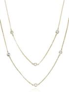 Crislu 18k Gold And Sterling Silver Cubic Zirconia Scatter Necklace