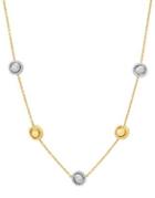 Lord & Taylor 14k Yellow Gold And White Gold Station Necklace