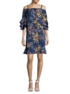 Gabby Skye Plus Off-the-shoulder Floral Ruffle Dress