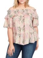 William Rast Plus Arabella Smocked Off-shoulder Top