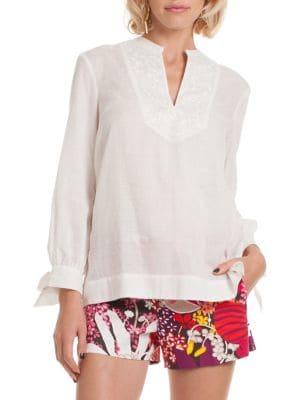 Trina Turk Found In Translation Tiburon Long Sleeve Top