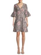 Aidan By Aidan Mattox Printed Three-quarter Sleeve Dress