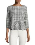 Ivanka Trump Plaid Peplum Top