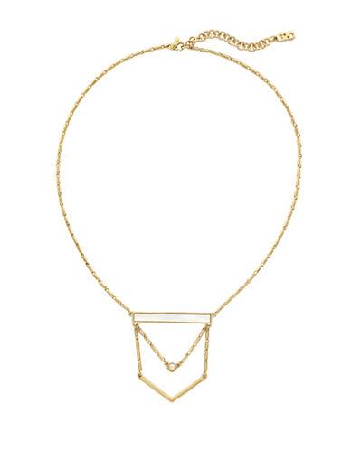 Cole Haan 1/25 Park Avenue Fashion Mother-of-pearl Goldtone Chevron Necklace