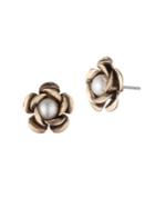 Lonna & Lilly Faux Pearl Flower Stud Earrings