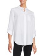 Lord & Taylor Button-tab Blouse