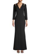 Calvin Klein Cut-out V-neck Gown