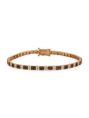 Le Vian 14k Strawberry Gold?chocolate Diamonds? And Vanilla Diamonds? Bracelet
