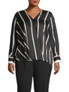 Vince Camuto Plus Dramatic Striped Blouse