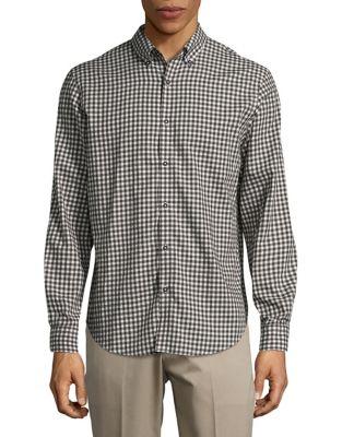 Black Brown Muted Checkered Button-down Shirt