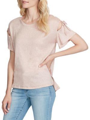 Jessica Simpson Aria Cutout Tie-sleeve Tee