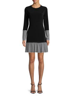 Michael Michael Kors Drop-waist Stripe Dress