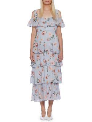 Walter Baker Coco Cold-shoulder Tiered Dress