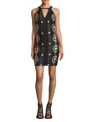 Guess Keyhole Printed A-line Dress