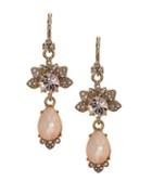 Marchesa Crystal Faceted Double Drop Earrings