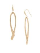 Robert Lee Morris Collection Goldtone Long Sculptural Wishbone Drop Earrings