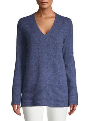 Lord & Taylor V-neck Long Cashmere Sweater