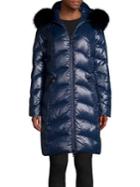 1 Madison Long Quilted Fox Fur-timmed Puffer Jacket