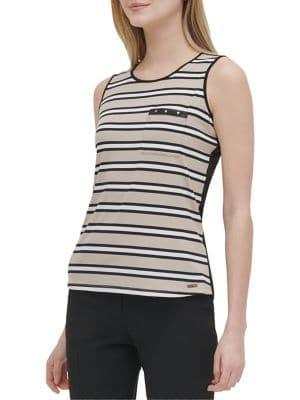 Calvin Klein Striped Studded Tank