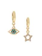 Bcbgeneration Angeleno Crystal Evil Eye And Star Mismatched Earrings
