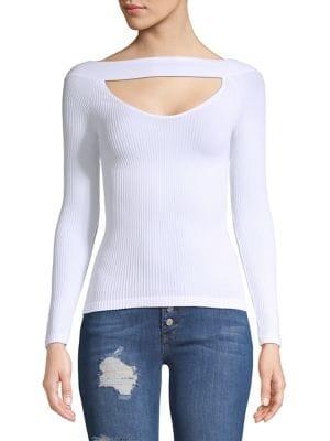 Free People Find Me Rib-knit Cutout Top