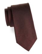 Black Brown Textured Silk And Wool Tie
