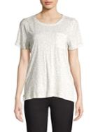 Vince Camuto Petite Leaf-print Short Sleeve Top