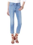 Nydj Petite Sheri Palm Dot Slim Cropped Jeans