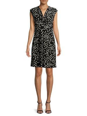 Anne Klein Printed Twisted Front Dress