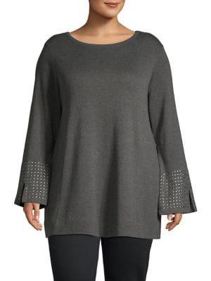 Nic+zoe Plus Studded Cuff Top