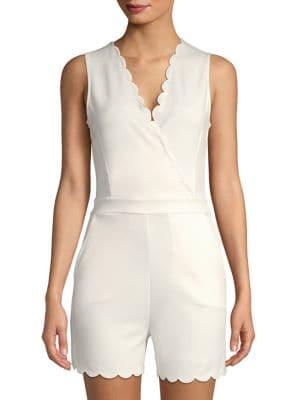 French Connection Lula Scalloped Sleeveless Romper