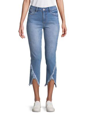 C & C California Asymmetric Frayed Jeans