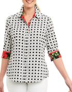 Foxcroft Weave Pattern Cotton Shirt