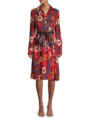 Elie Tahari Brinx Belted Floral Shirtdress