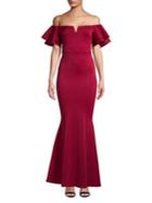 Quiz Off-the-shoulder Ruffle Sheath Gown