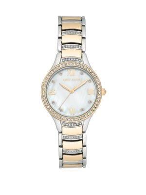 Anne Klein Two-tone Swarovski Crystal Bracelet Watch